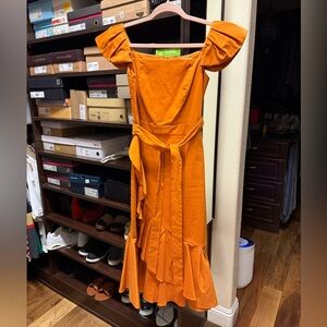 ANTONIO MELANI Asymmetrical Orange Dress